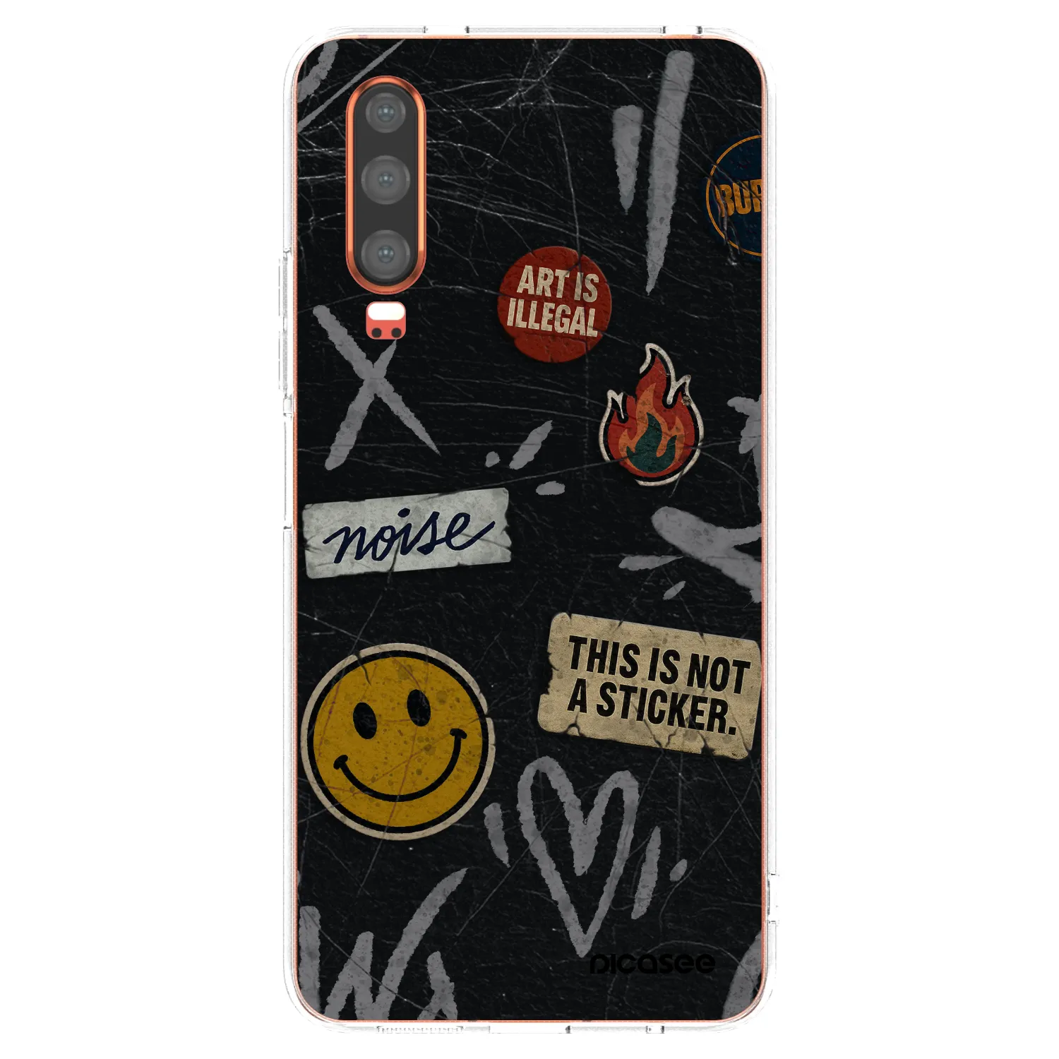 Picasee silikonový průhledný obal pro Huawei P30 - STICKERS x TAGS
