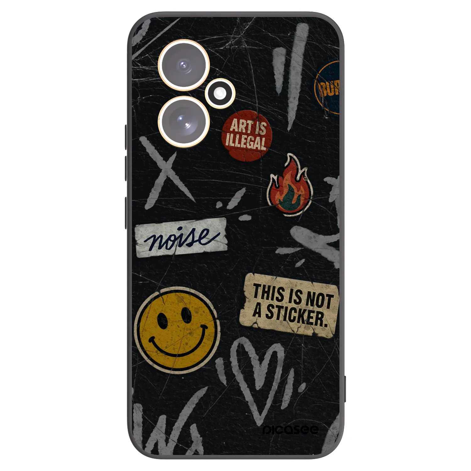 Picasee silikonový černý obal pro Honor 400 5G - STICKERS x TAGS