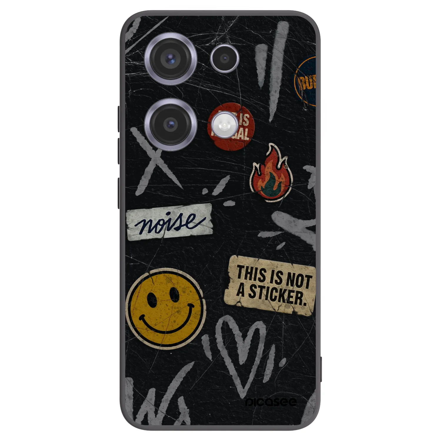 Picasee silikonový černý obal pro Xiaomi Redmi Note 14S - STICKERS x TAGS