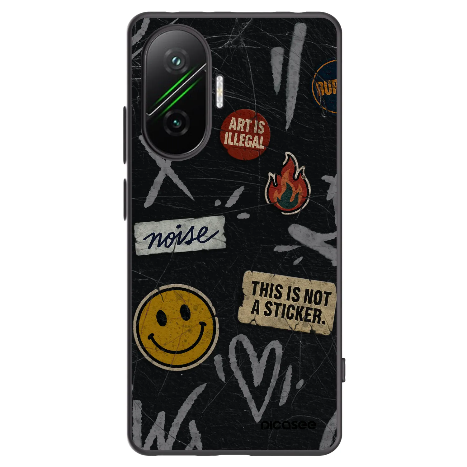 Picasee silikonový černý obal pro Xiaomi Poco F7 5G - STICKERS x TAGS