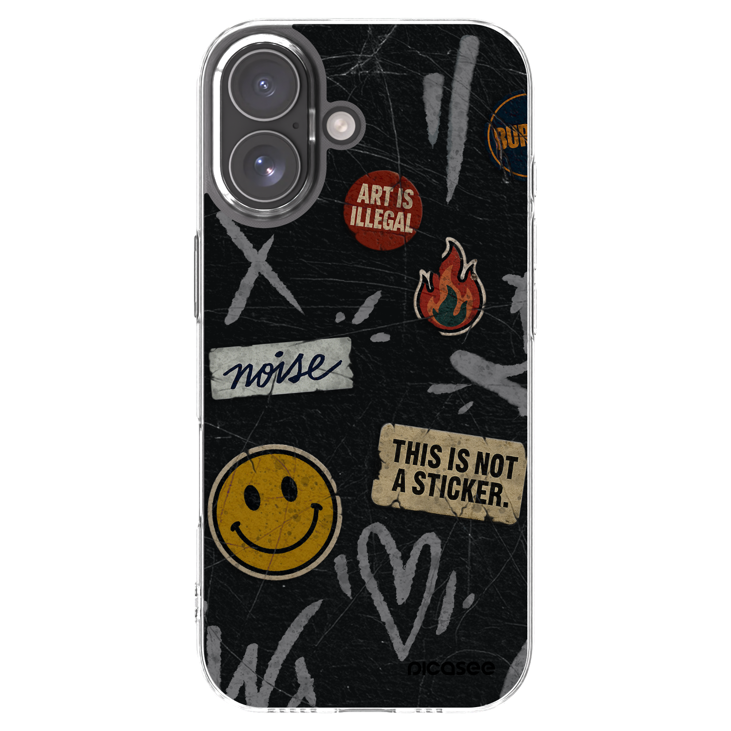 Picasee silikonový průhledný obal pro Apple iPhone 17 - STICKERS x TAGS