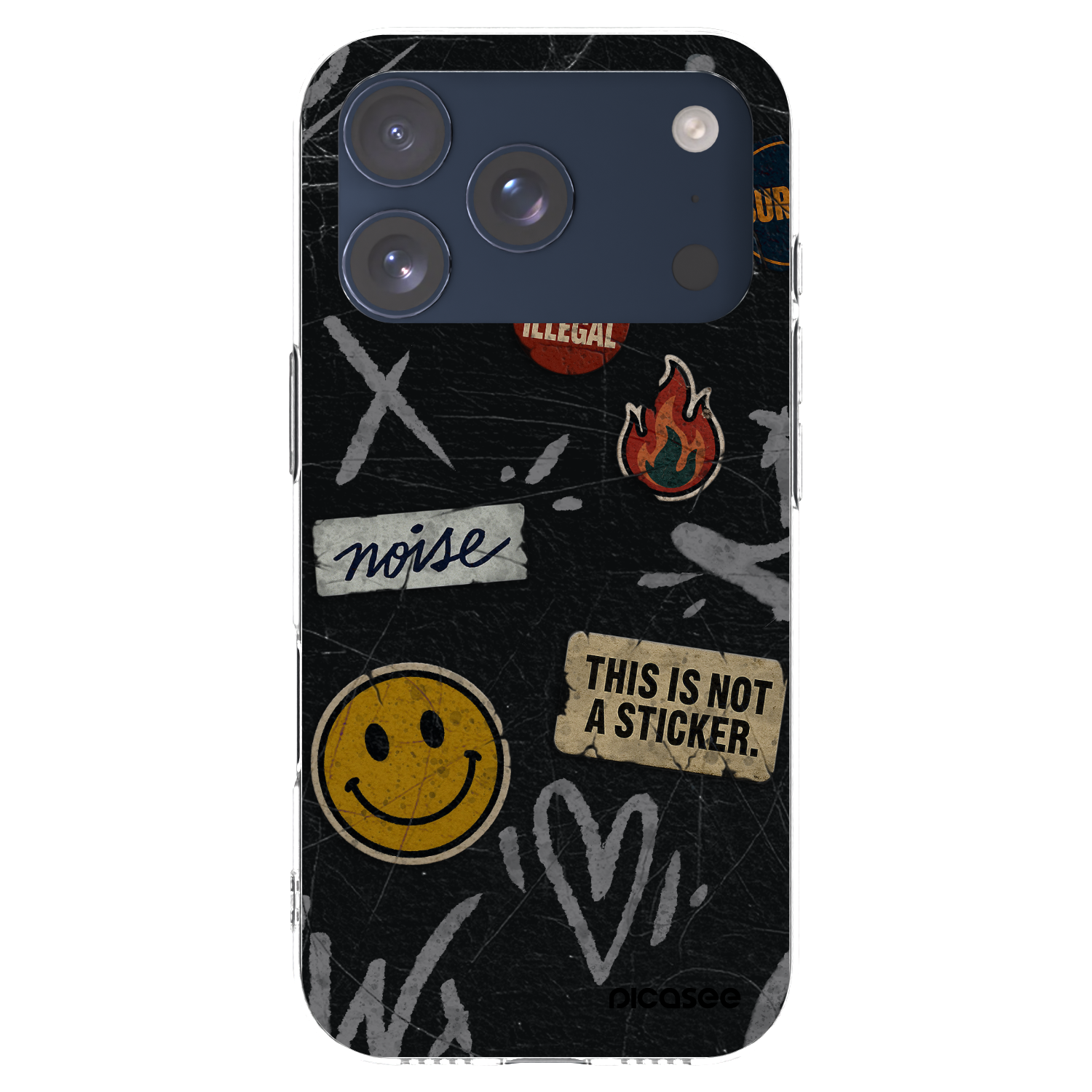 Picasee silikonový průhledný obal pro Apple iPhone 17 Pro - STICKERS x TAGS