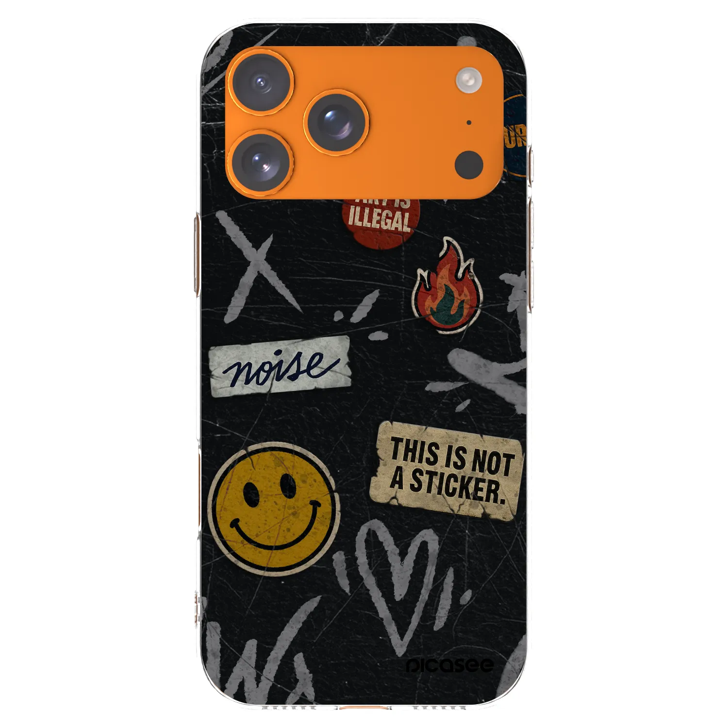 Picasee silikonový průhledný obal pro Apple iPhone 17 Pro Max - STICKERS x TAGS