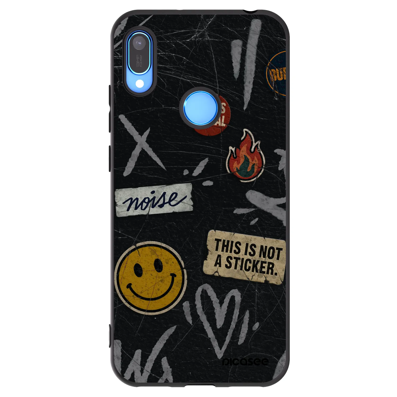 Picasee silikonový černý obal pro Huawei Y6 2019 - STICKERS x TAGS