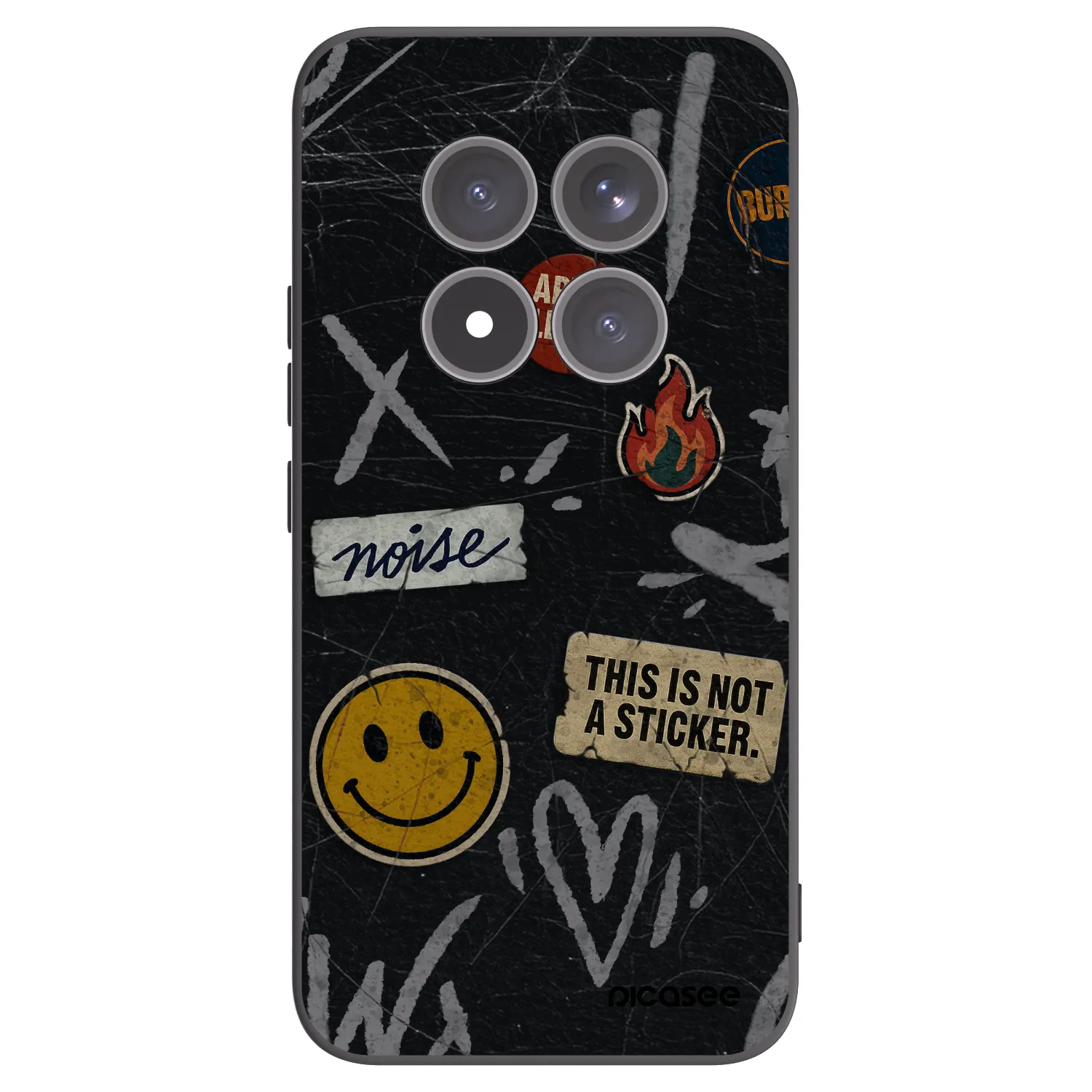 Picasee silikonový černý obal pro Xiaomi Redmi Note 15 Pro+ - STICKERS x TAGS