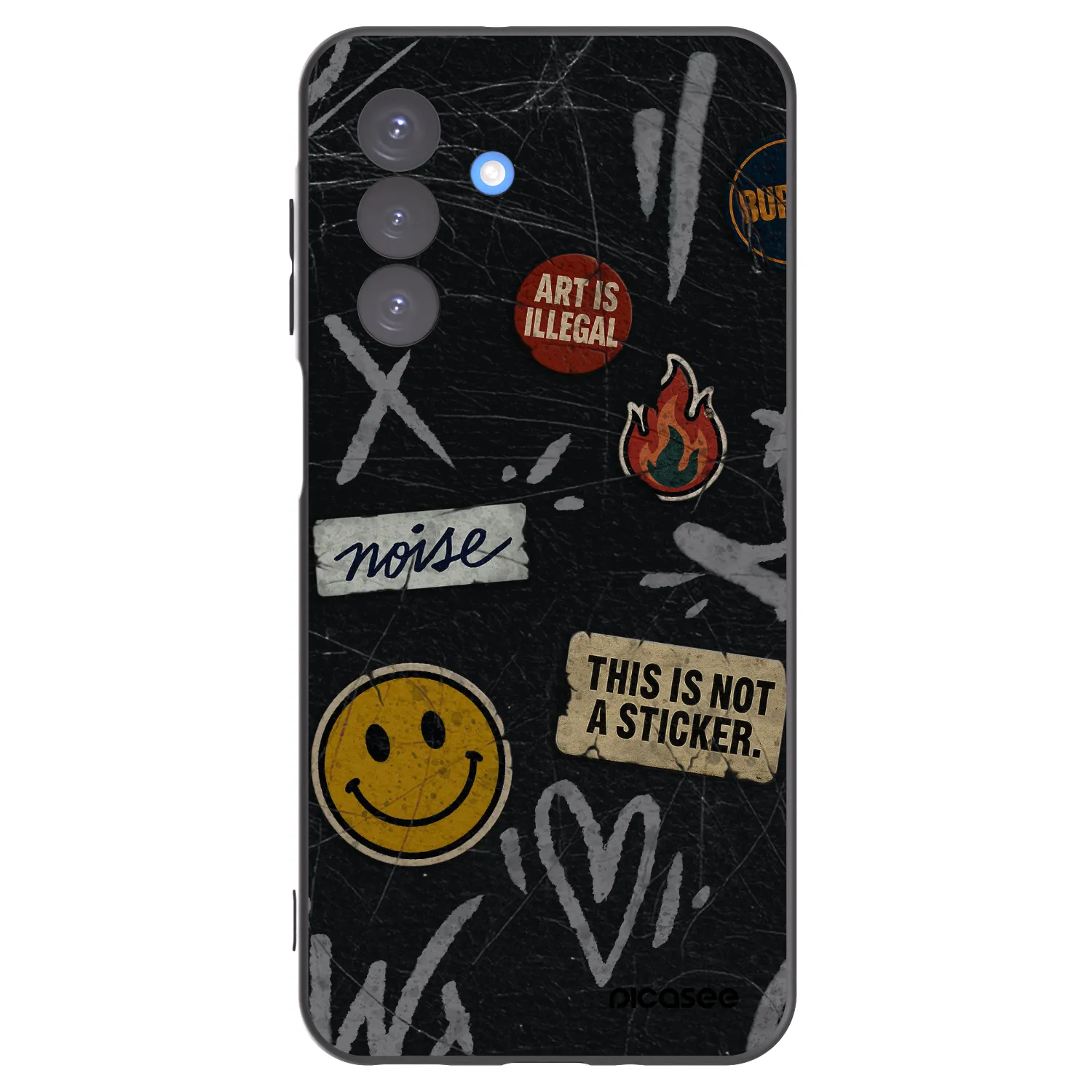 Picasee silikonový černý obal pro Samsung Galaxy A17 5G - STICKERS x TAGS