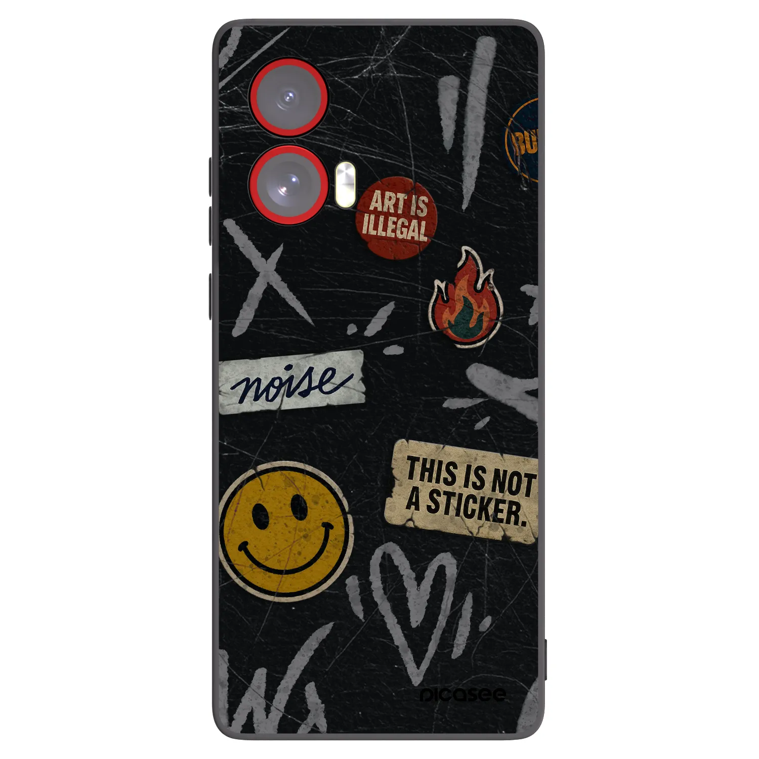 Picasee silikonový černý obal pro Motorola Edge 50 Fusion - STICKERS x TAGS