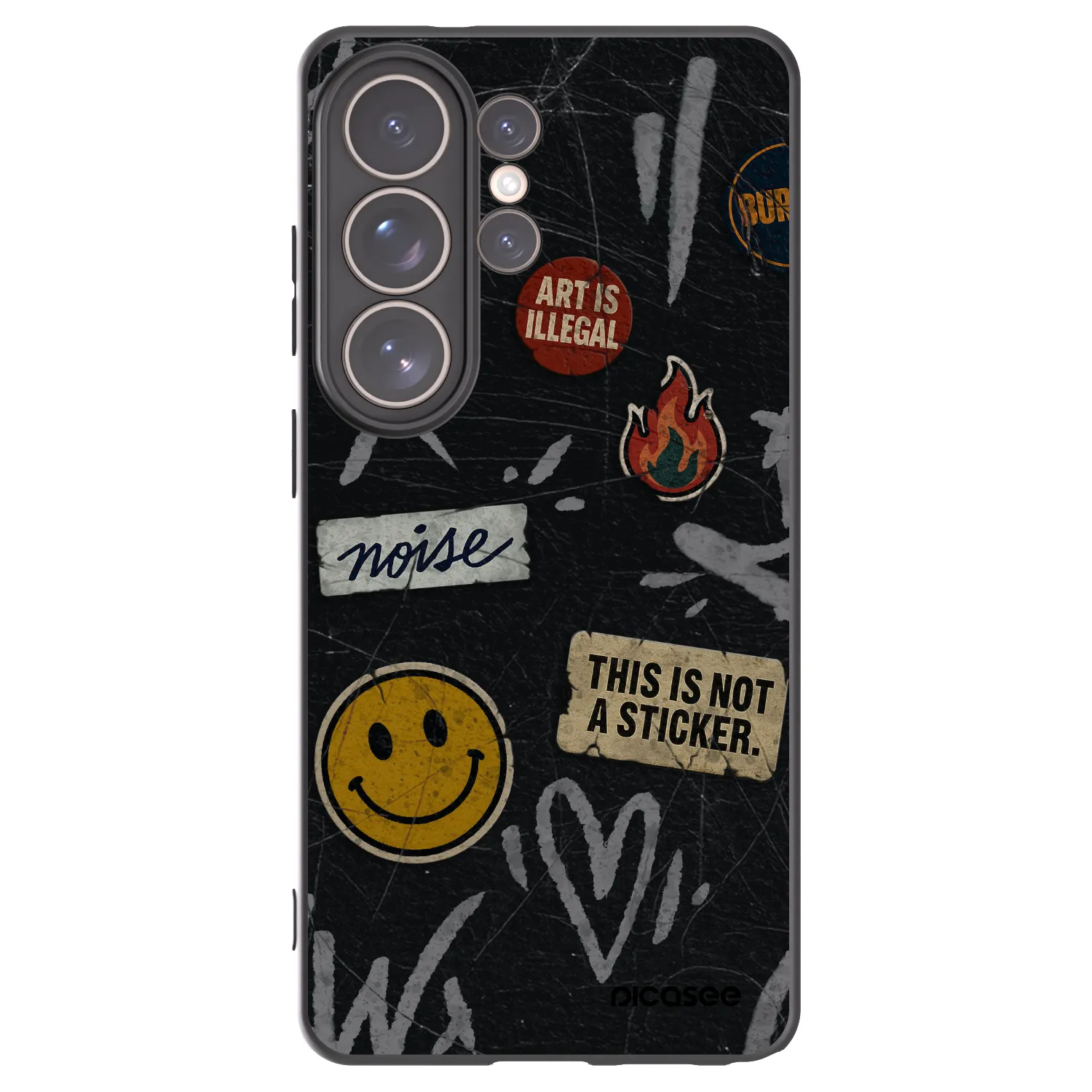 Picasee silikonový černý obal pro Samsung Galaxy S26 Ultra - STICKERS x TAGS