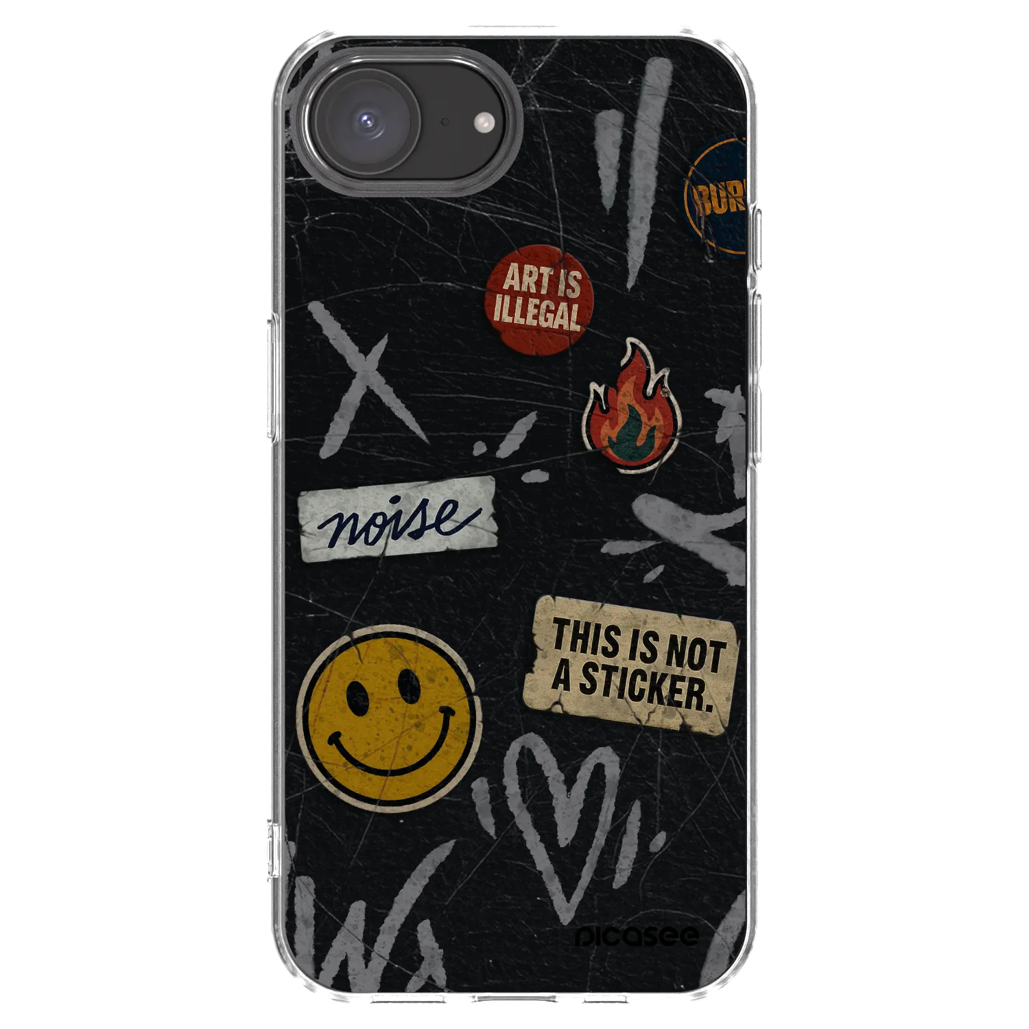 Picasee silikonový průhledný obal pro Apple iPhone 17e - STICKERS x TAGS