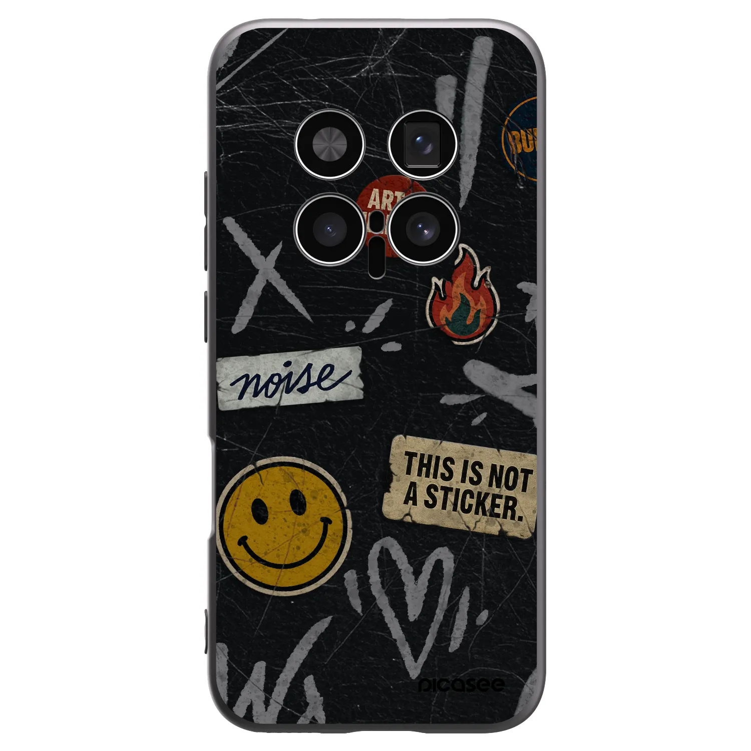 Picasee silikonový černý obal pro Honor Magic8 Pro 5G - STICKERS x TAGS