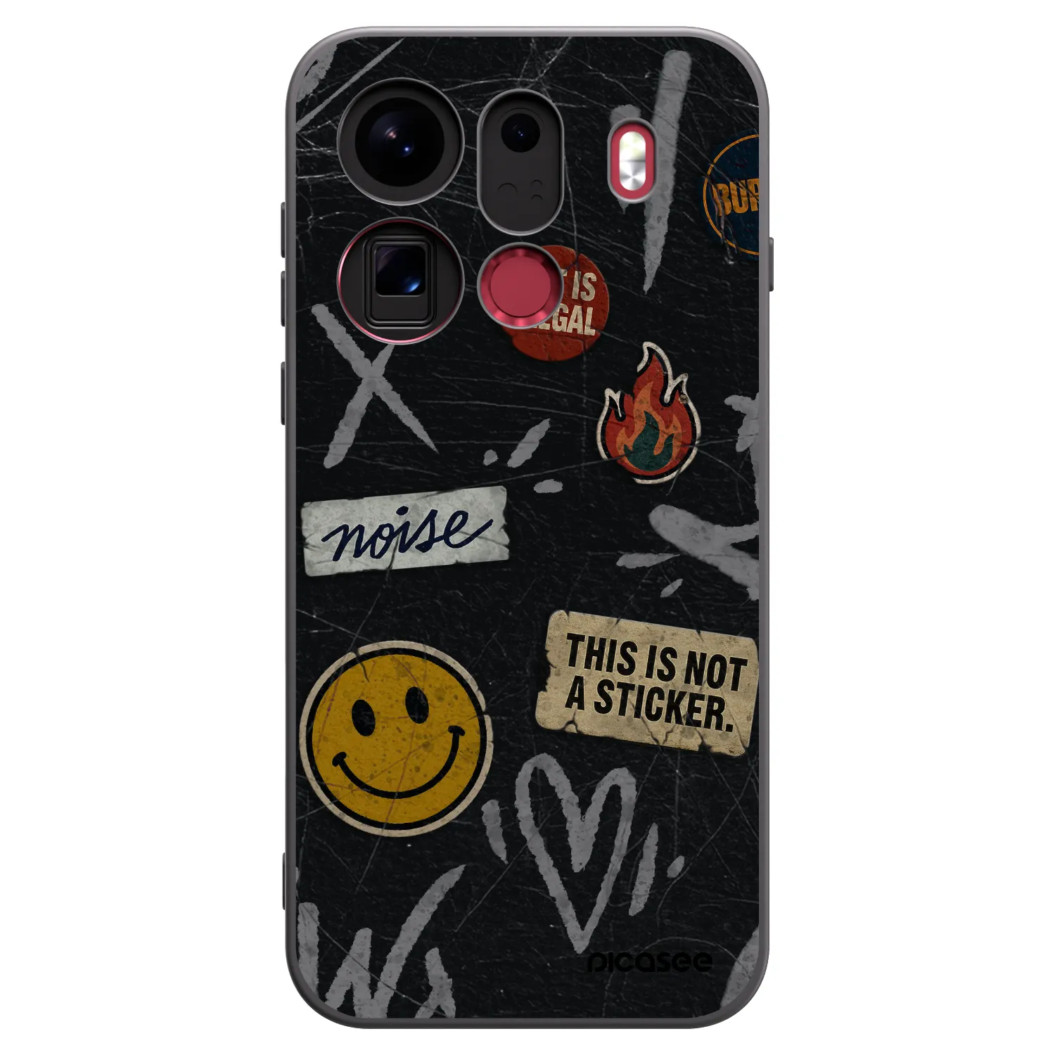 Picasee silikonový černý obal pro OPPO Find X9 Pro - STICKERS x TAGS