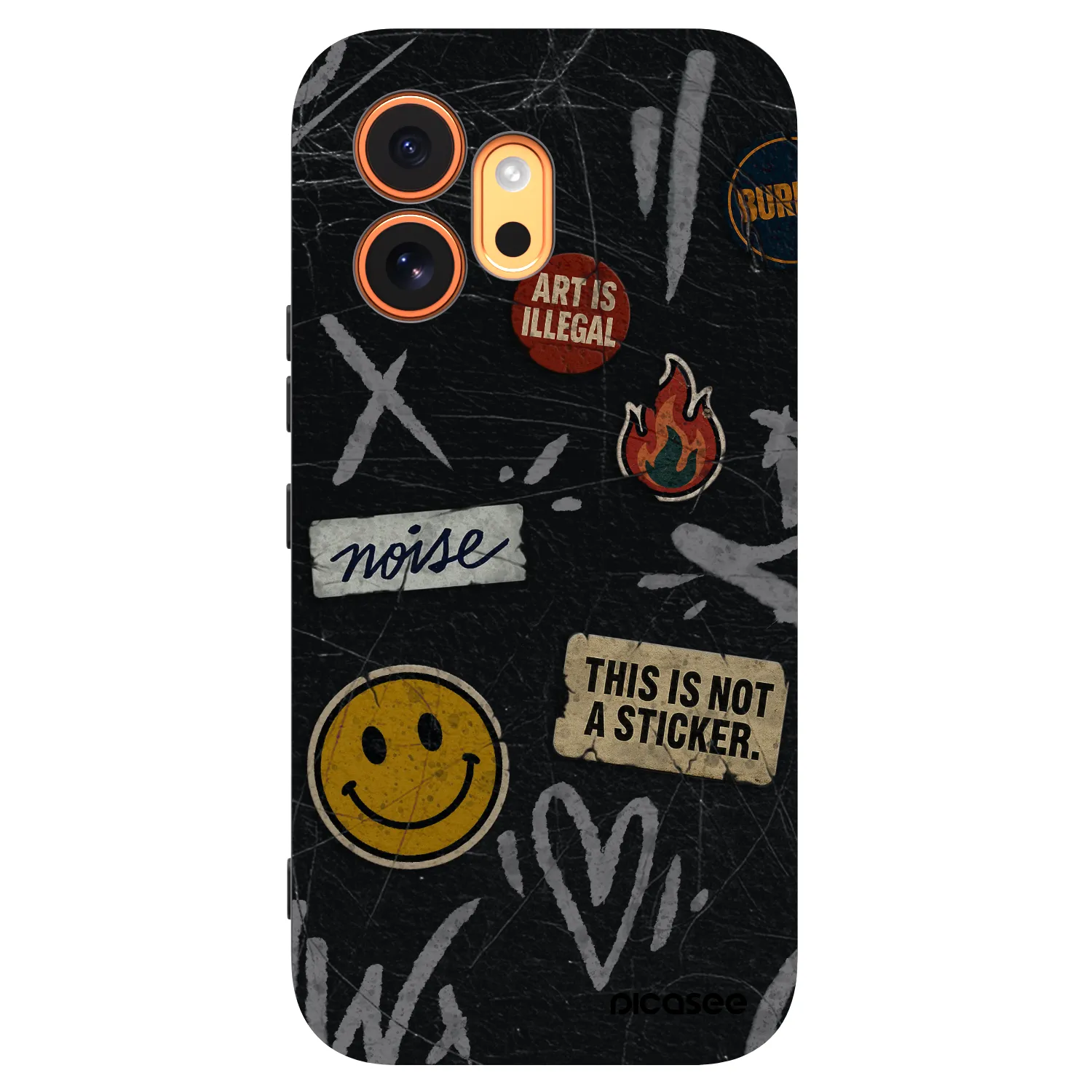 Picasee silikonový černý obal pro Honor 600 - STICKERS x TAGS