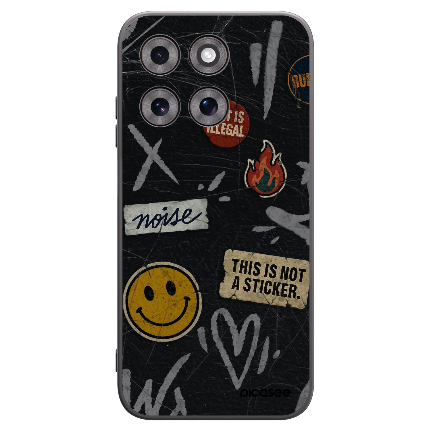 Picasee silikonový černý obal pro Motorola Moto G77 - STICKERS x TAGS