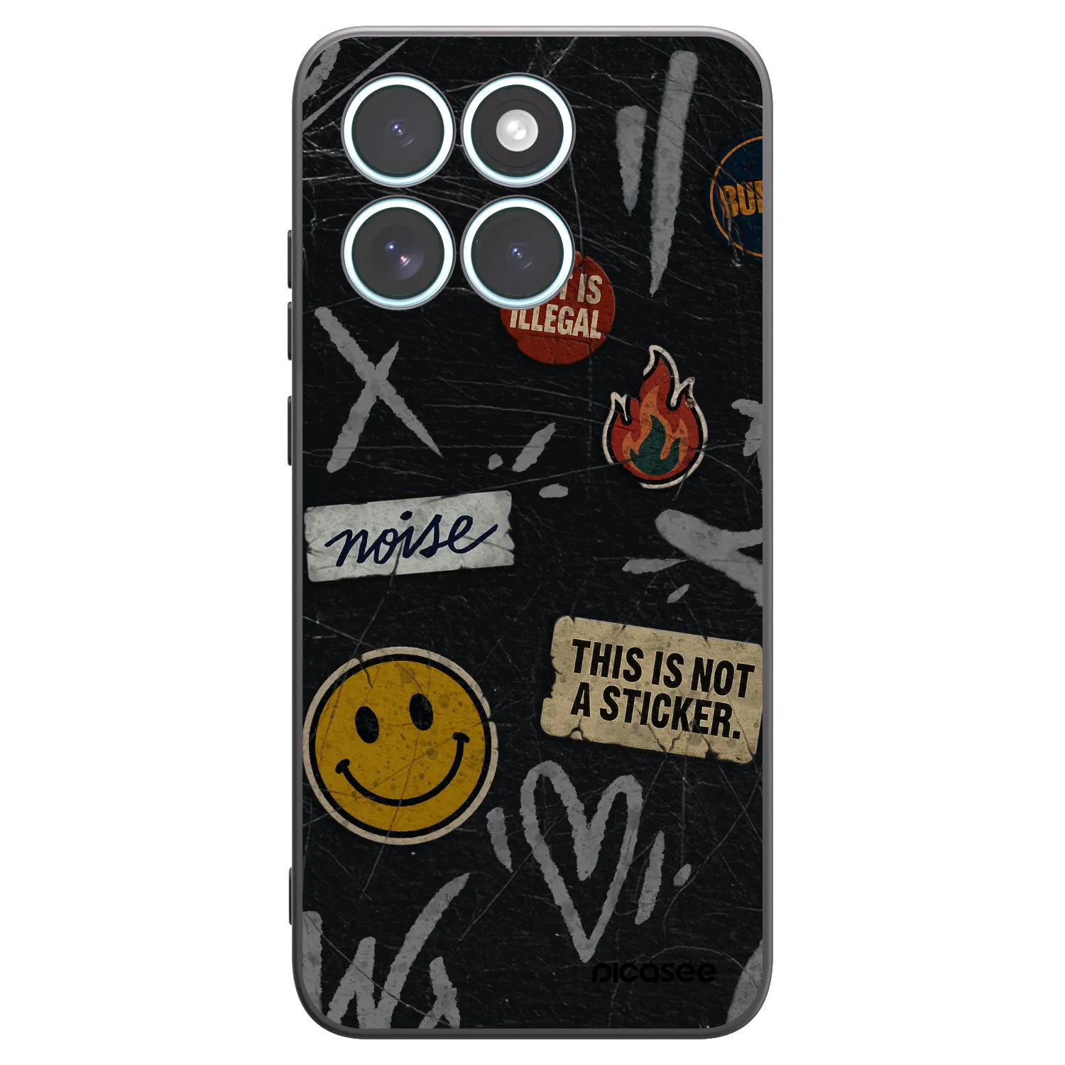 Picasee silikonový černý obal pro Motorola Edge 70 Fusion - STICKERS x TAGS