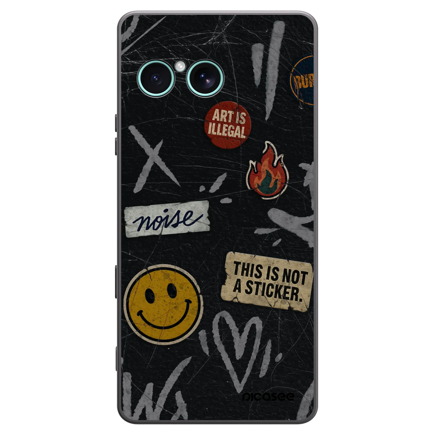 Picasee silikonový černý obal pro Sony Xperia 10 VII - STICKERS x TAGS