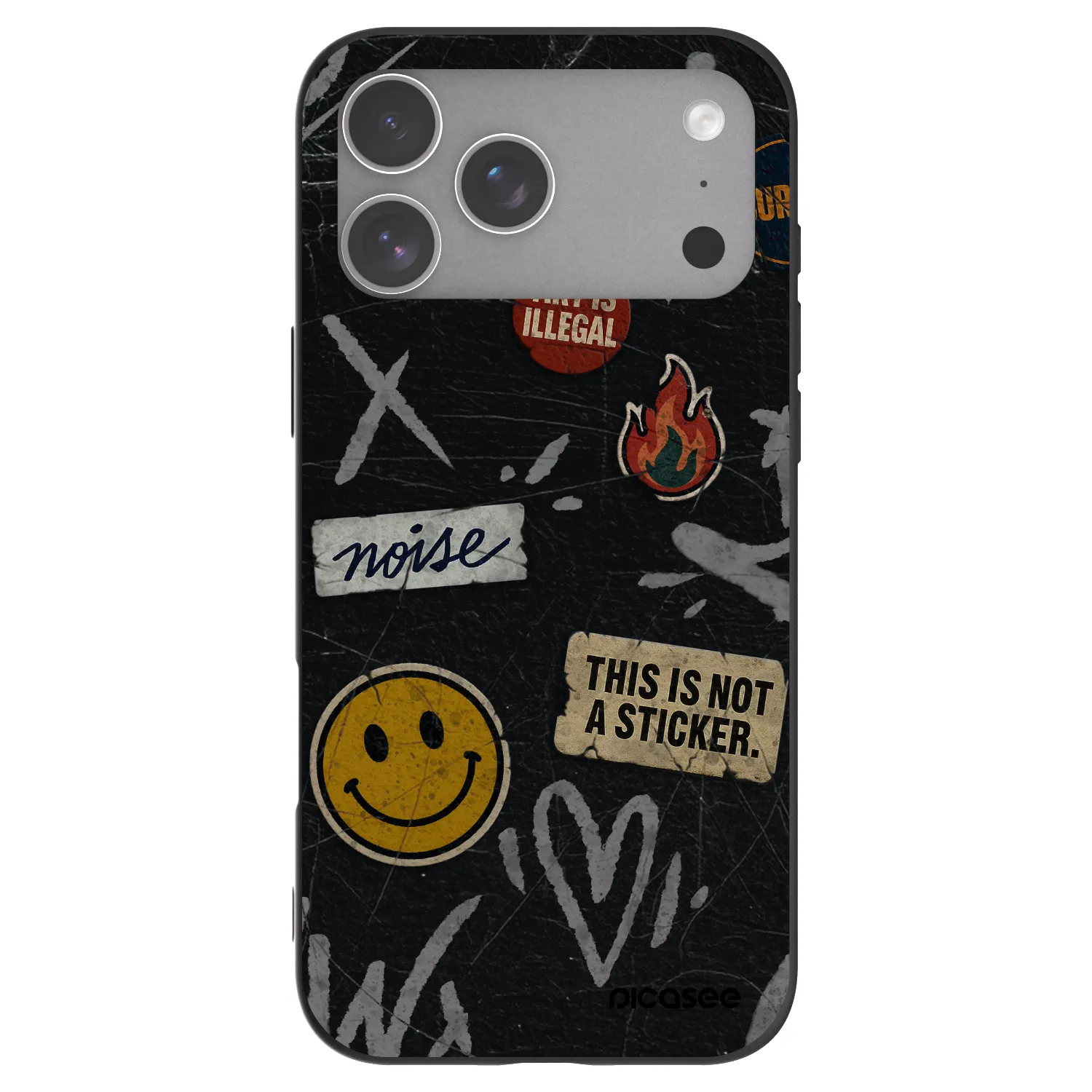 Picasee silikonový černý obal pro Apple iPhone 18 Pro Max - STICKERS x TAGS