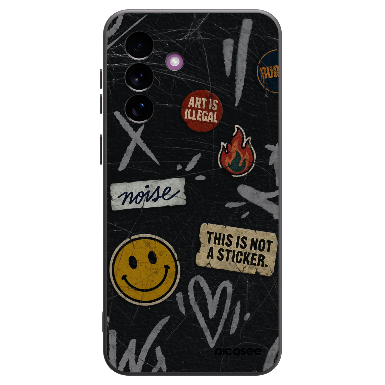 Picasee silikonový černý obal pro Samsung Galaxy A37 - STICKERS x TAGS