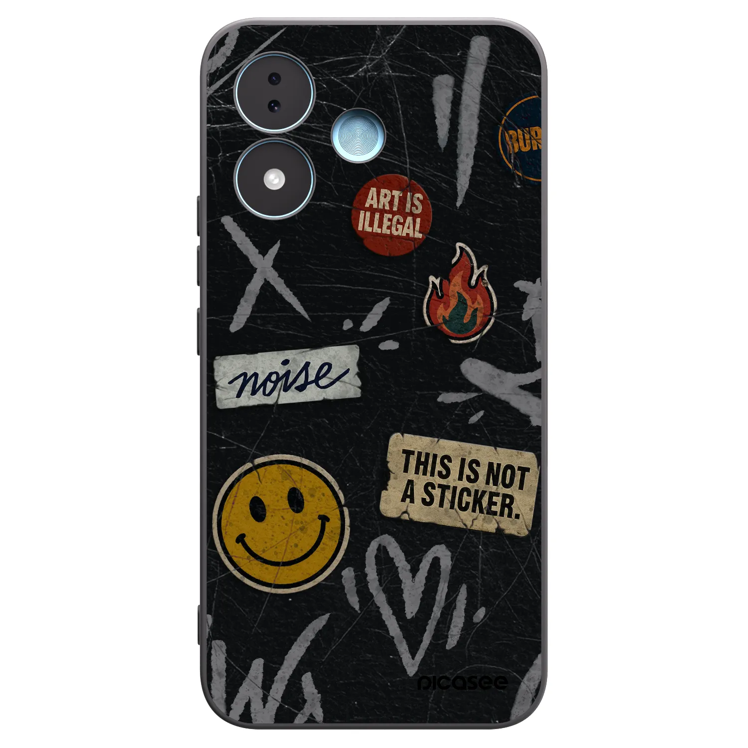 Picasee silikonový černý obal pro Xiaomi Redmi Note 17 5G - STICKERS x TAGS