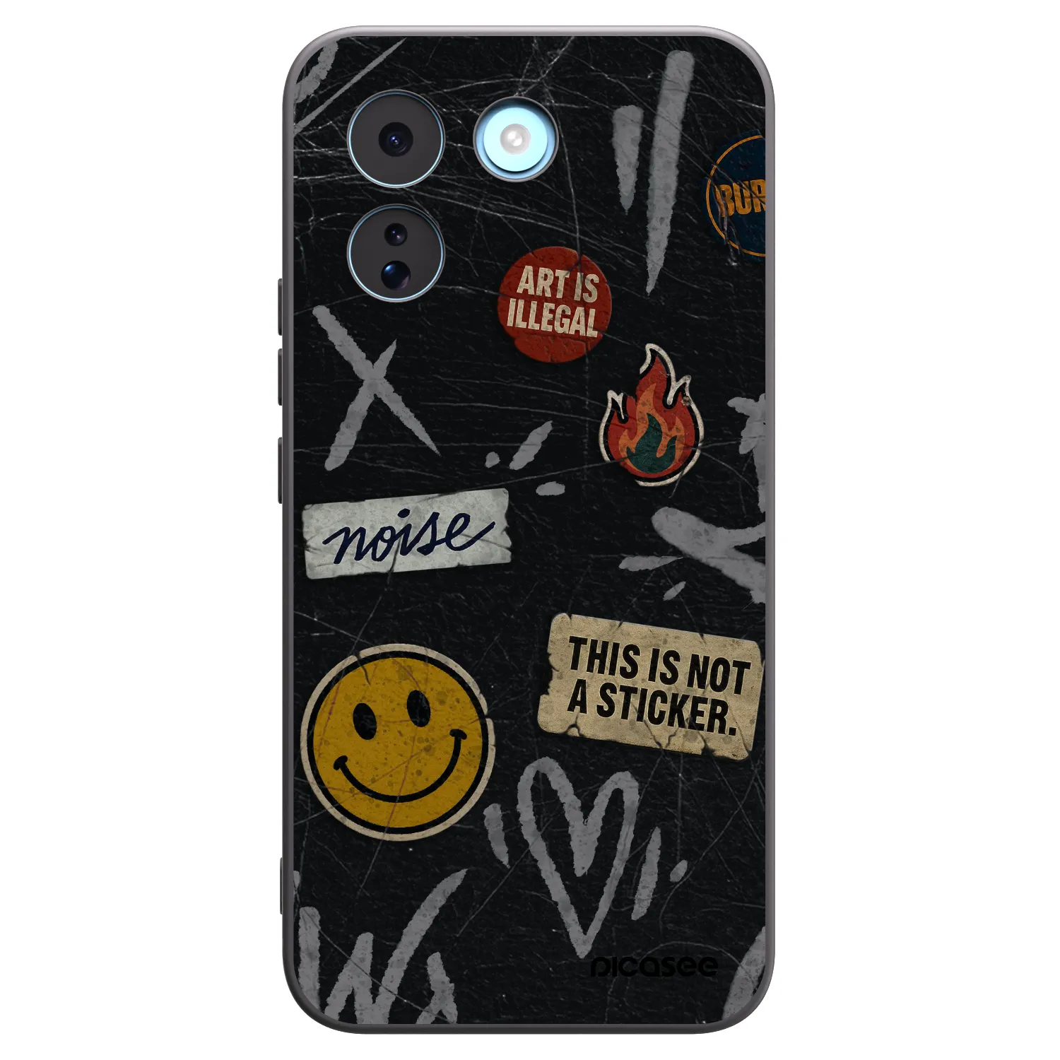 Picasee silikonový černý obal pro Xiaomi Redmi Note 17 Pro MAX 5G - STICKERS x TAGS