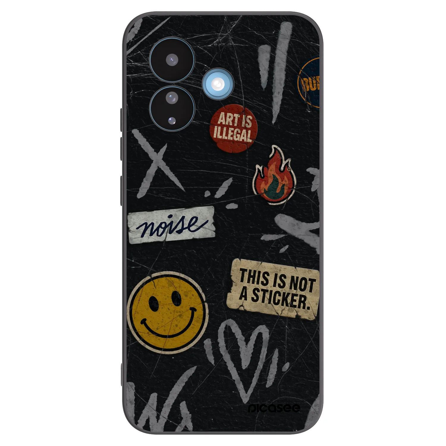 Picasee silikonový černý obal pro Xiaomi Redmi Note 17 Pro 5G - STICKERS x TAGS