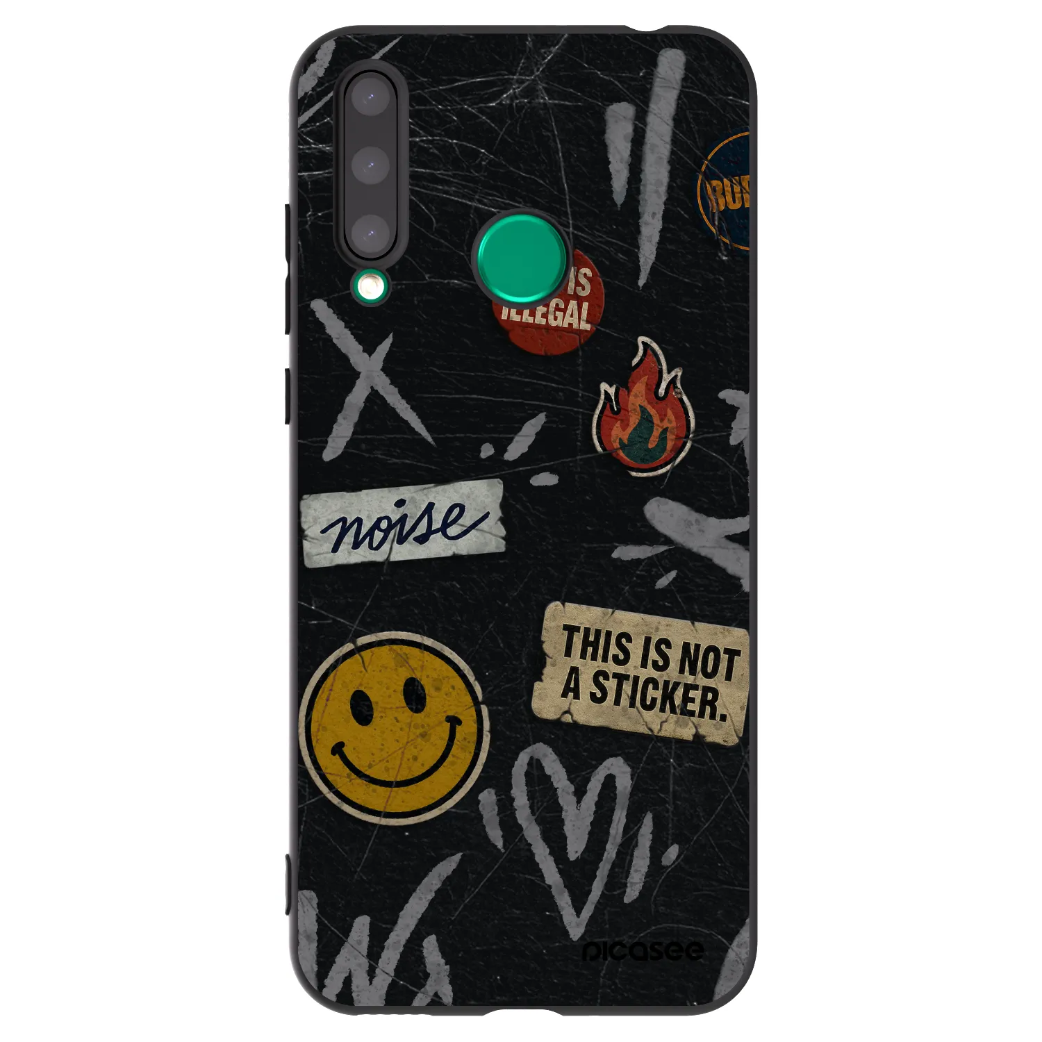 Picasee silikonový černý obal pro Honor 20 Lite - STICKERS x TAGS