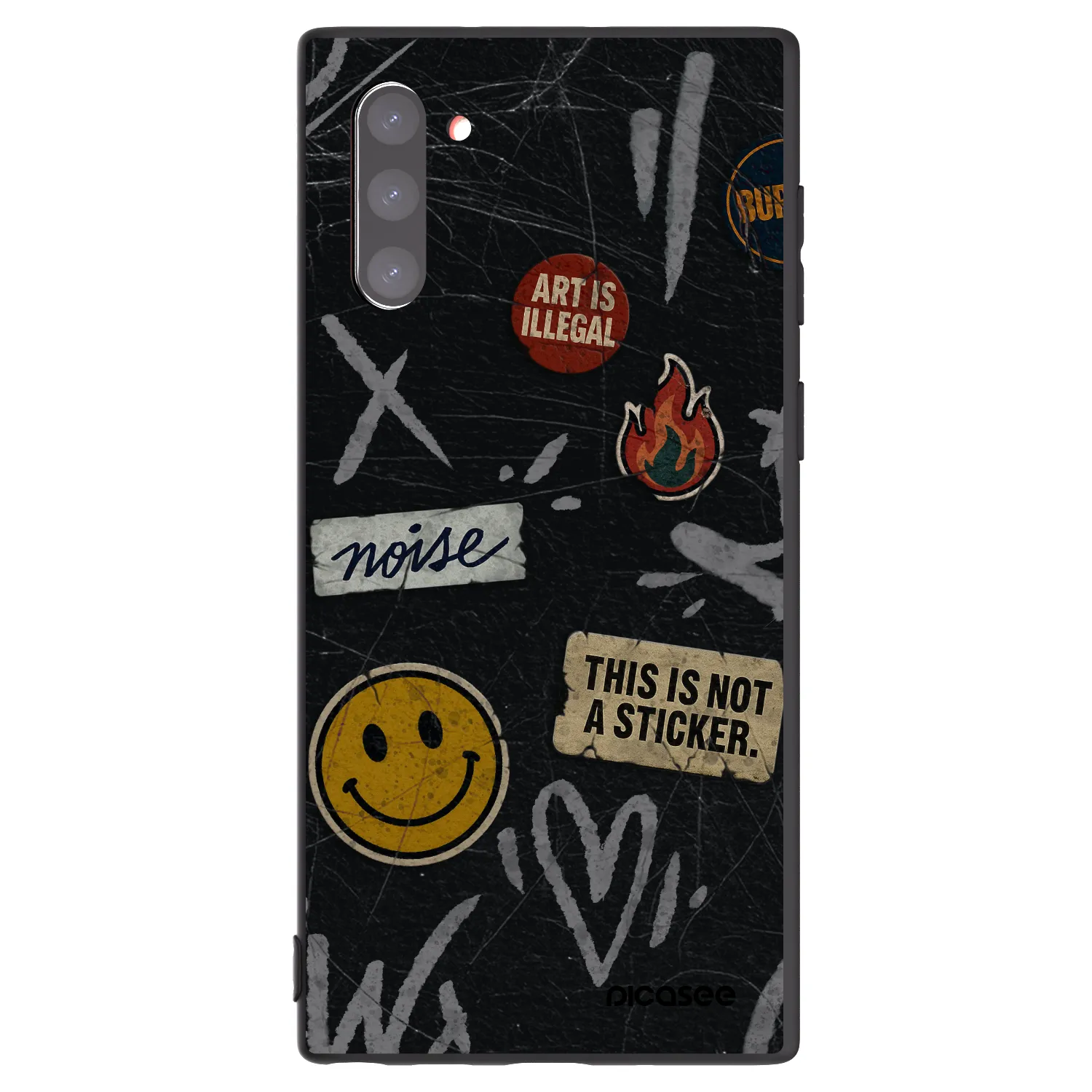 Picasee silikonový černý obal pro Samsung Galaxy Note 10 N970F - STICKERS x TAGS