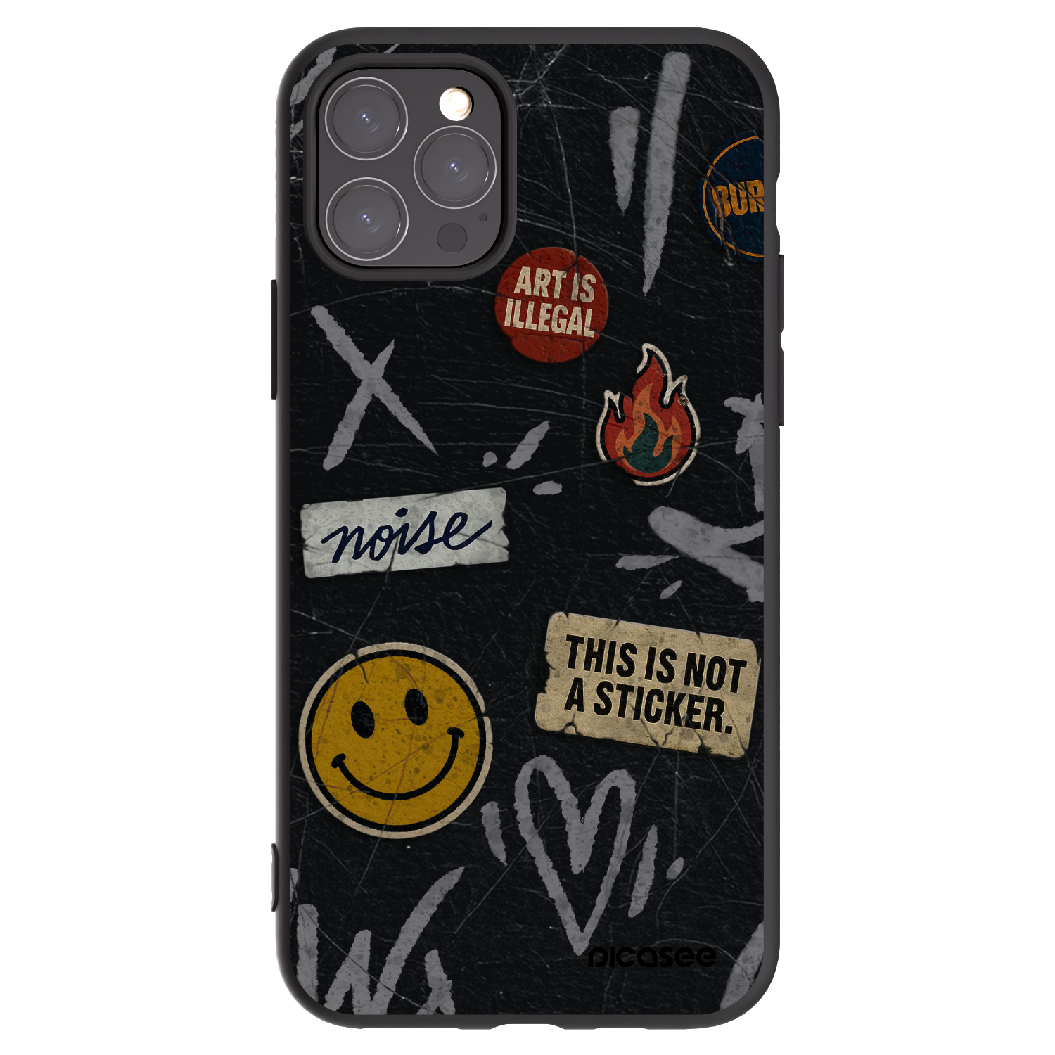 Picasee silikonový černý obal pro Apple iPhone 11 Pro - STICKERS x TAGS
