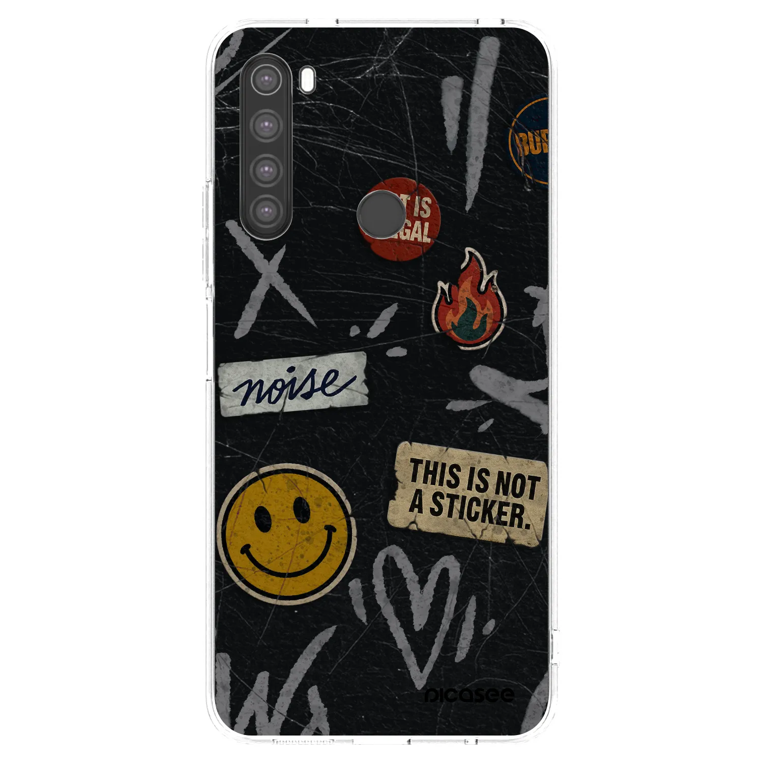 Picasee silikonový průhledný obal pro Xiaomi Redmi Note 8 - STICKERS x TAGS