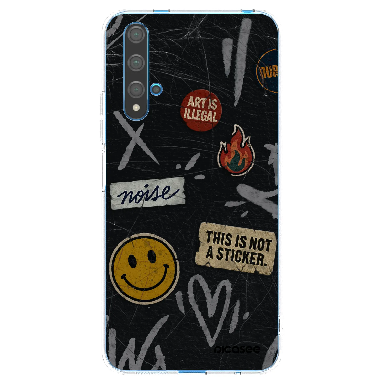 Picasee silikonový průhledný obal pro Huawei Nova 5T - STICKERS x TAGS