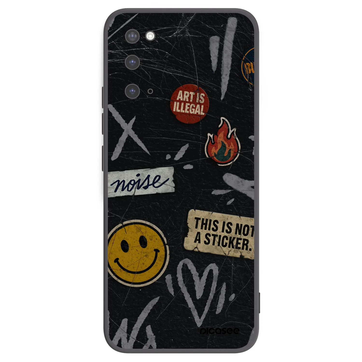 Picasee silikonový černý obal pro Samsung Galaxy S20 G980F - STICKERS x TAGS
