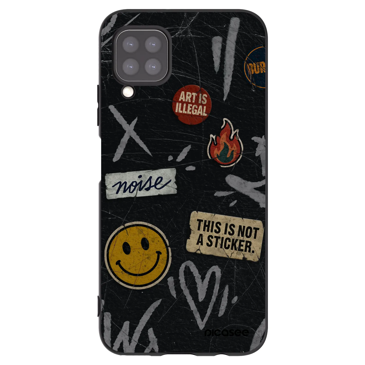 Picasee silikonový černý obal pro Huawei P40 Lite - STICKERS x TAGS
