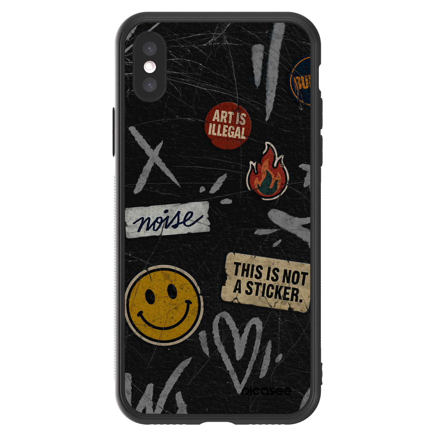 Picasee ULTIMATE CASE pro Apple iPhone X/XS - STICKERS x TAGS