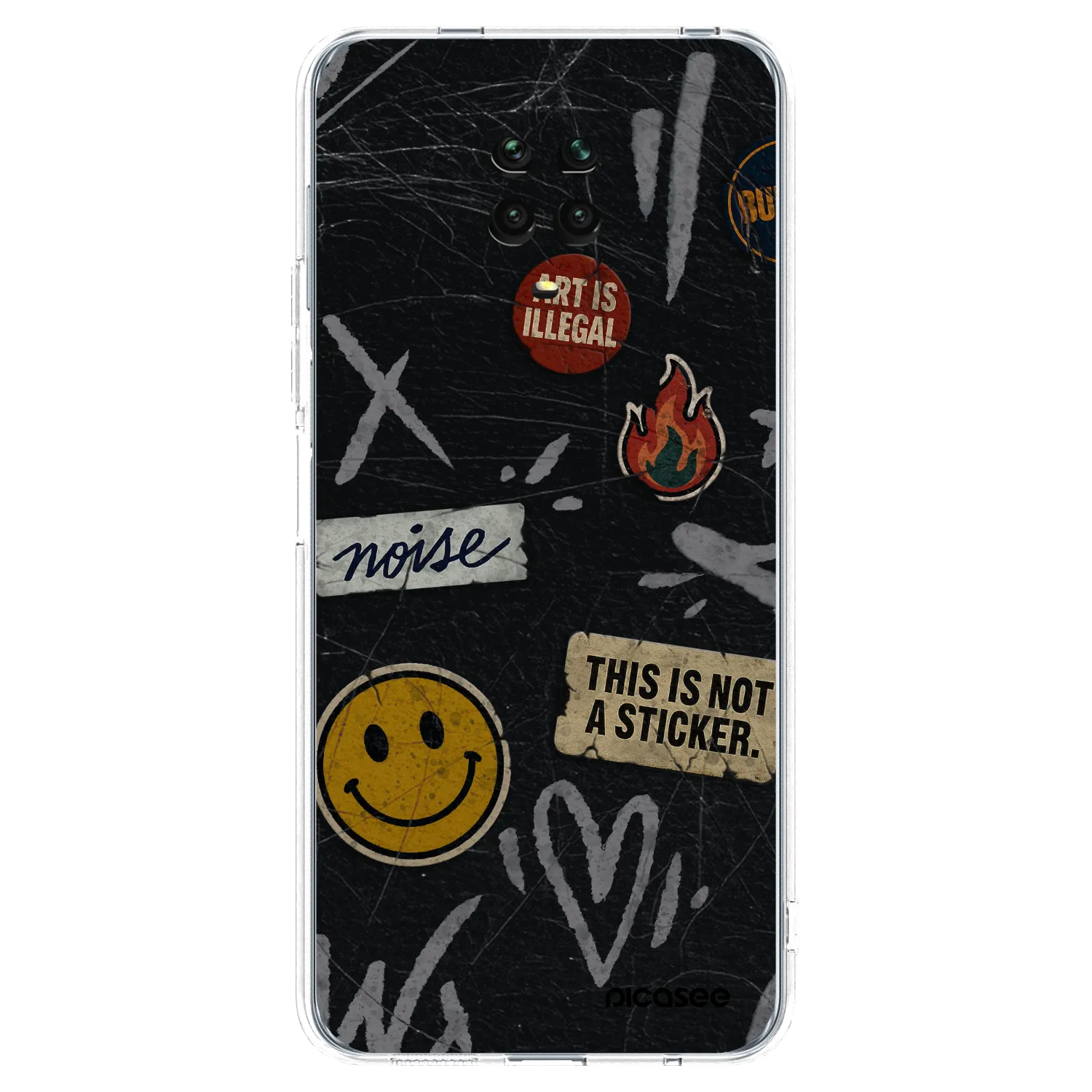 Picasee silikonový průhledný obal pro Xiaomi Redmi Note 9 Pro - STICKERS x TAGS