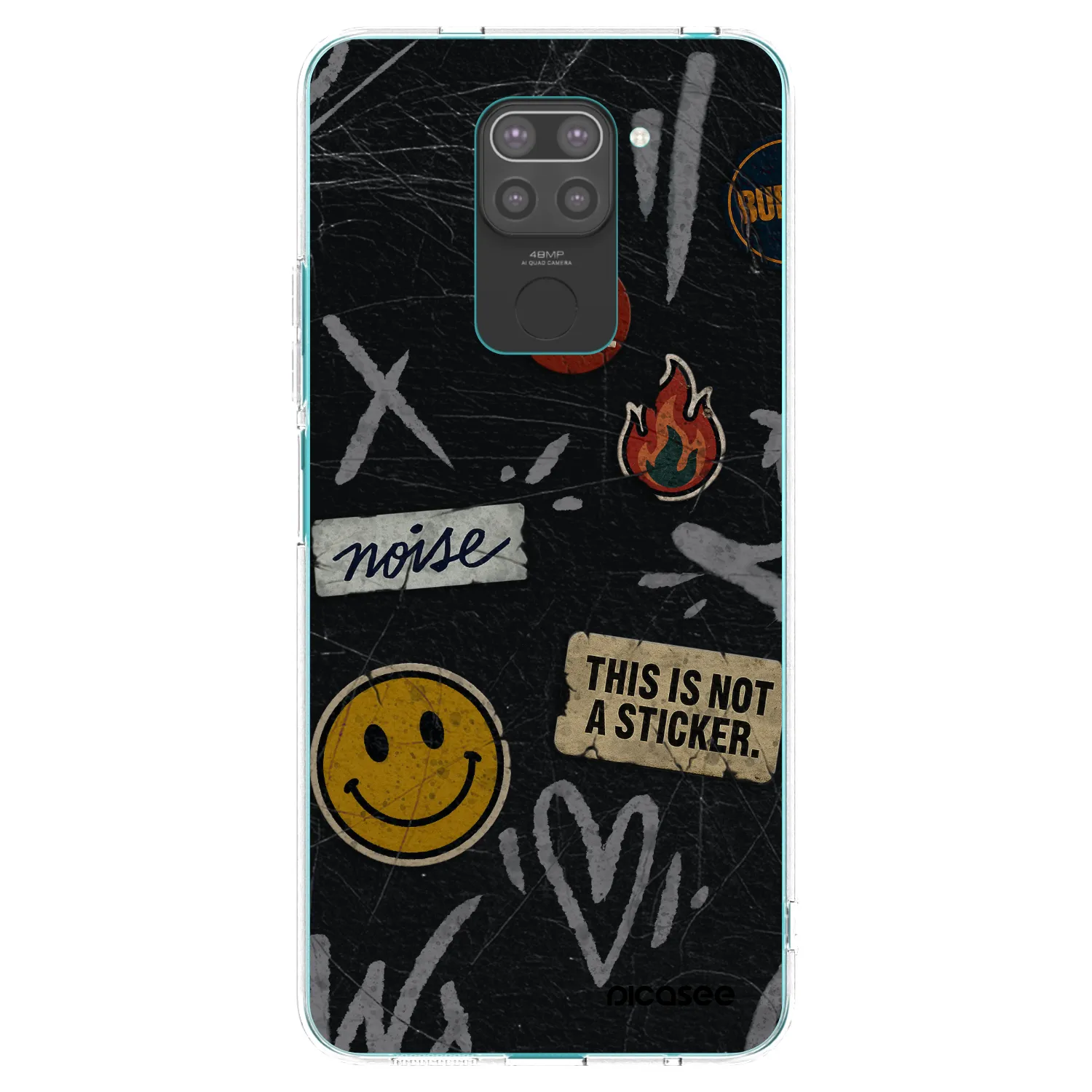 Picasee silikonový černý obal pro Xiaomi Redmi Note 9 - STICKERS x TAGS