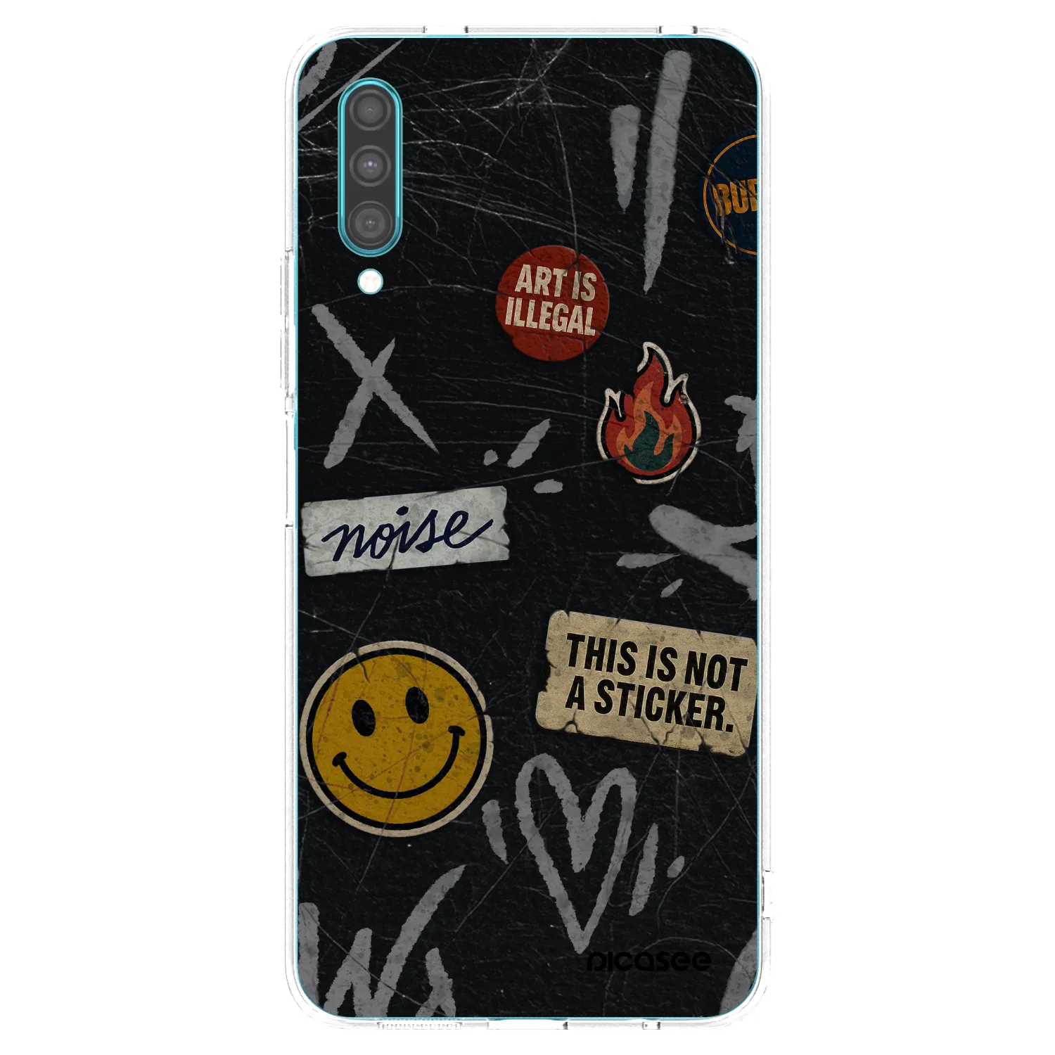 Picasee silikonový průhledný obal pro Samsung Galaxy A30s A307F - STICKERS x TAGS