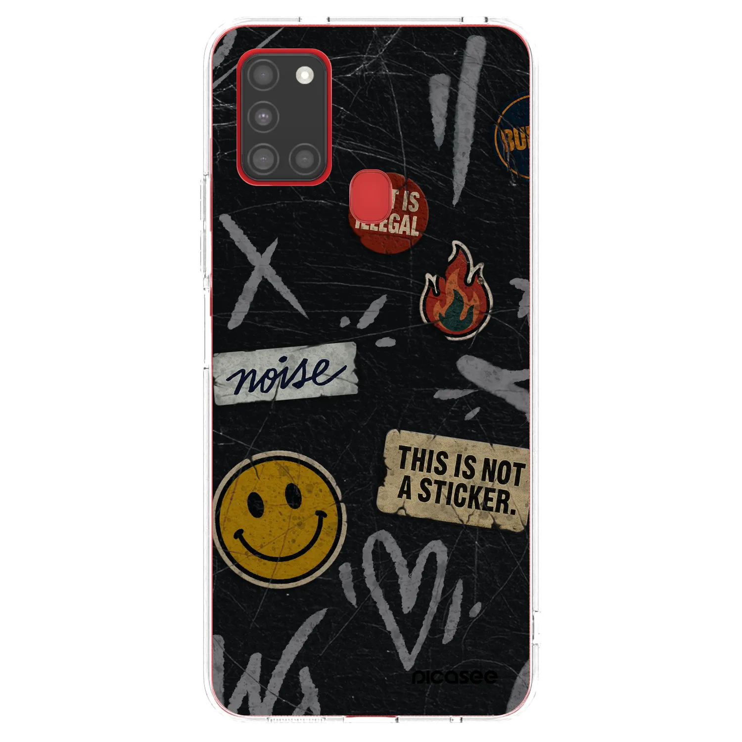 Picasee silikonový průhledný obal pro Samsung Galaxy A21s - STICKERS x TAGS