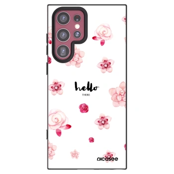 Picasee silikonový černý obal pro Samsung Galaxy S22 Ultra 5G - Hello there