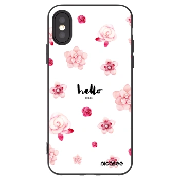 Picasee silikonový černý obal pro Apple iPhone X/XS - Hello there