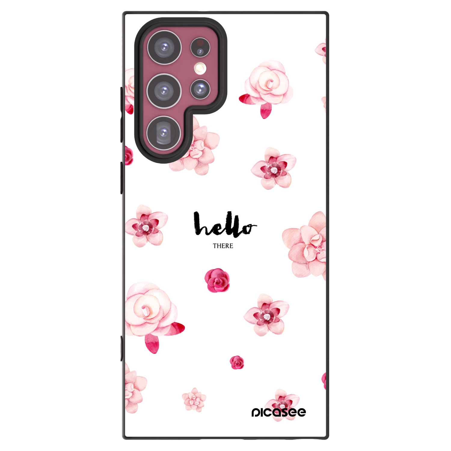 Picasee silikonový černý obal pro Samsung Galaxy S22 Ultra 5G - Hello there