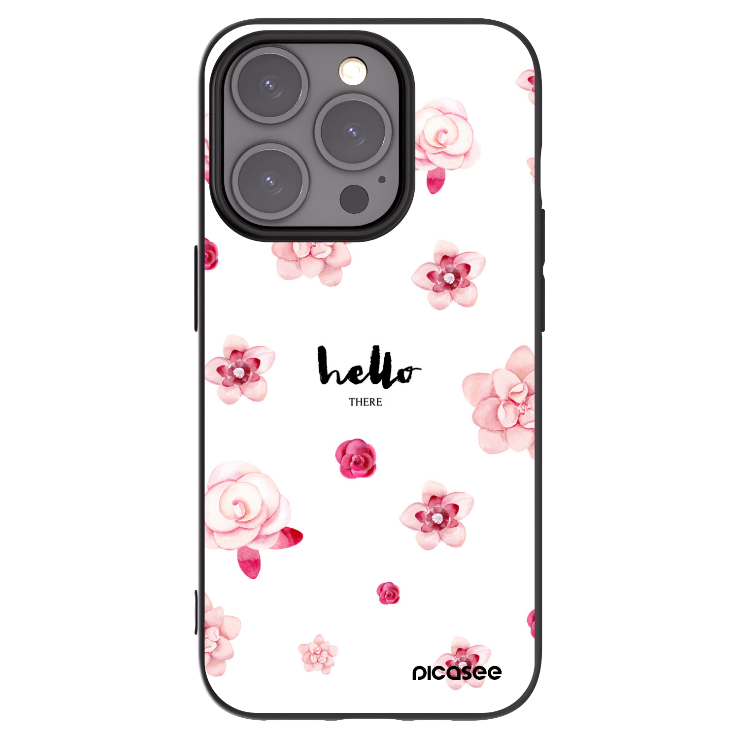 Picasee silikonový černý obal pro Apple iPhone 15 Pro - Hello there