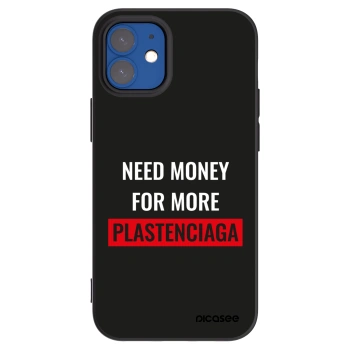 Picasee silikonový černý obal pro Apple iPhone 12 mini - More PLASTENCIAGA