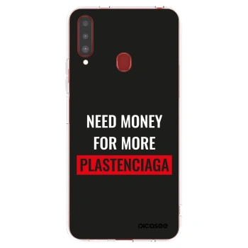 Picasee silikonový průhledný obal pro Samsung Galaxy A20s - More PLASTENCIAGA