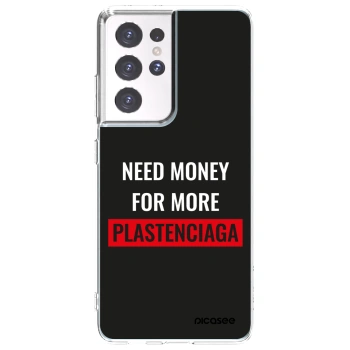 Picasee silikonový průhledný obal pro Samsung Galaxy S21 Ultra 5G G998B - More PLASTENCIAGA