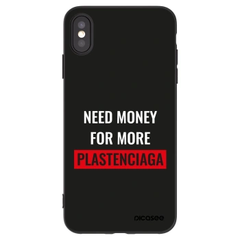 Picasee silikonový černý obal pro Apple iPhone XS Max - More PLASTENCIAGA