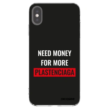 Picasee silikonový průhledný obal pro Apple iPhone XS Max - More PLASTENCIAGA