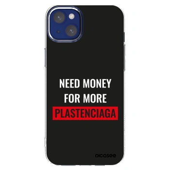 Picasee silikonový průhledný obal pro Apple iPhone 14 Plus - More PLASTENCIAGA