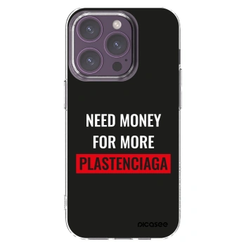 Picasee silikonový průhledný obal pro Apple iPhone 14 Pro - More PLASTENCIAGA