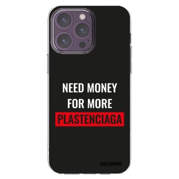 Picasee silikonový průhledný obal pro Apple iPhone 14 Pro Max - More PLASTENCIAGA