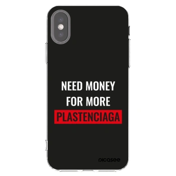 Picasee silikonový průhledný obal pro Apple iPhone X/XS - More PLASTENCIAGA