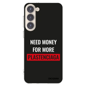 Picasee silikonový průhledný obal pro Samsung Galaxy S23+ 5G - More PLASTENCIAGA